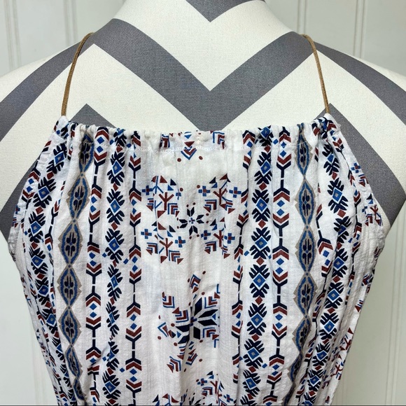 Women's Listicle Boho White Halter Cotton Midi Dress w/ Tassels Size Small - Picture 9 of 10